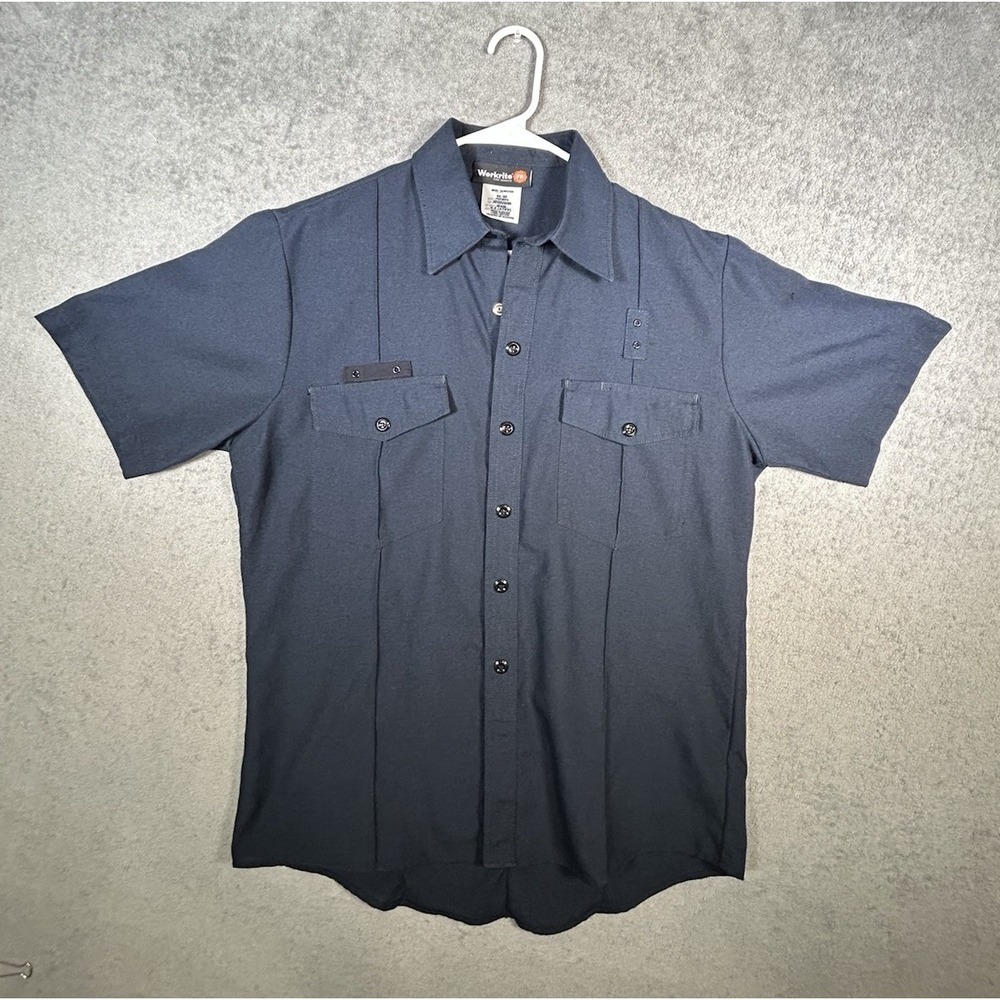 Workrite FR Fire Service Nomex IIIA Twill Shirt Blue Short Sleeve Men's 44/00